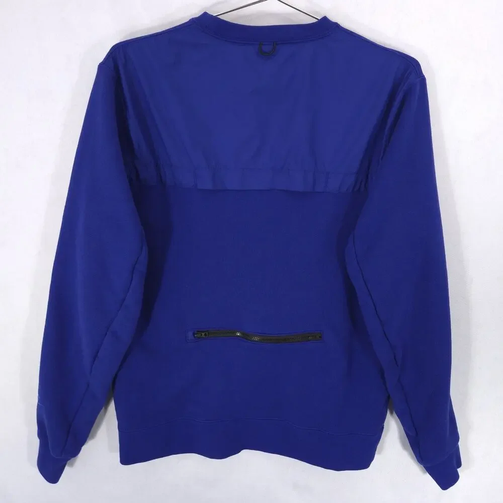 Nike Sweatshirt Mens M Blue Track‎ & Field Crew Neck Zip Pocket Ventilated Back